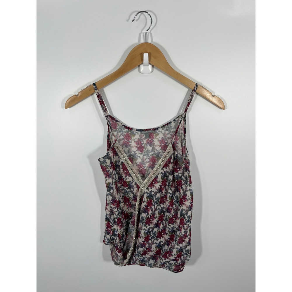 Vintage Y2K Charlotte Russe Womens Top XS Red Sheer Lace Embellished Fairy